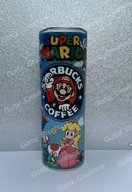 Super Mario Bros 20oz Tumbler, Video Game Coffee Cup