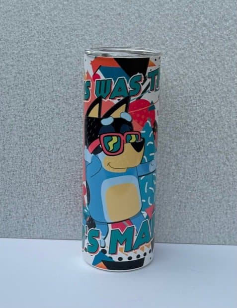 80s Cartoon Dog Dad 20oz Tumbler, Retro Novelty Mug
