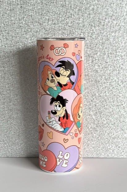 Cartoon Valentine's Day Tumbler, 20oz Sublimated Tumbler