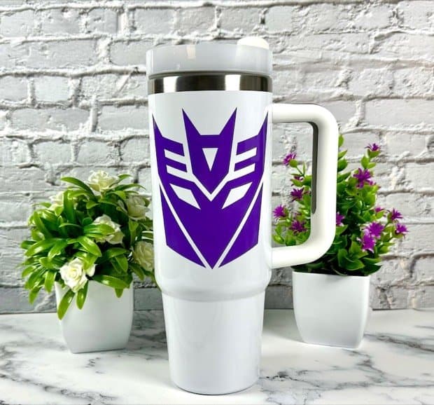 Decepticon Tumbler, 40oz Retro Cartoon Robot Cup
