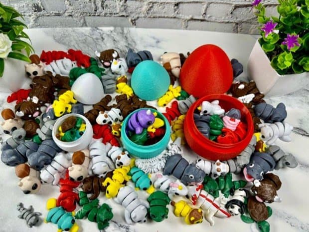 Mystery Mini Animal Toys: 3D Printed Articulating Fidget Pets
