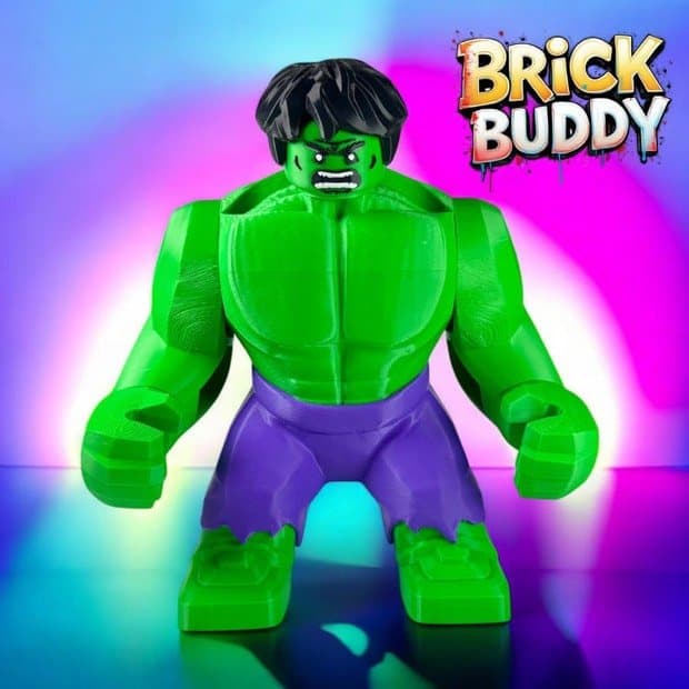 Superhero Brick Buddy 3D Printed Custom Brick Figure Colossal Green Guardian!