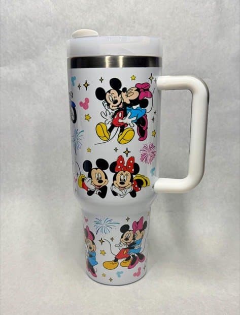 40oz Cartoon Mouse Quencher Dupe Theme Park Cartoon Tumbler Magic Theme Park Cute Characters Valentine's Day Gift For Theme Park Lover