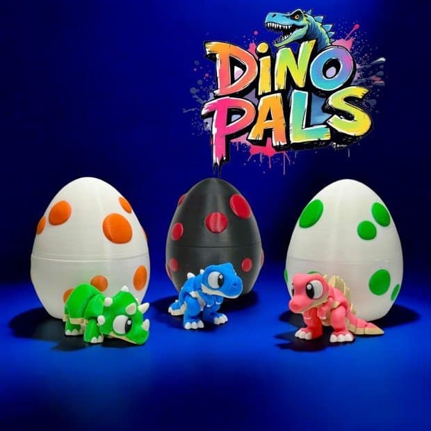 Dinosaur Egg Surprise Toy with 3 Dino Pals Fidget Figures Triceratops, T-Rex, and Spinosaurus Dino Egg Sensory & Educational Gift for Kids