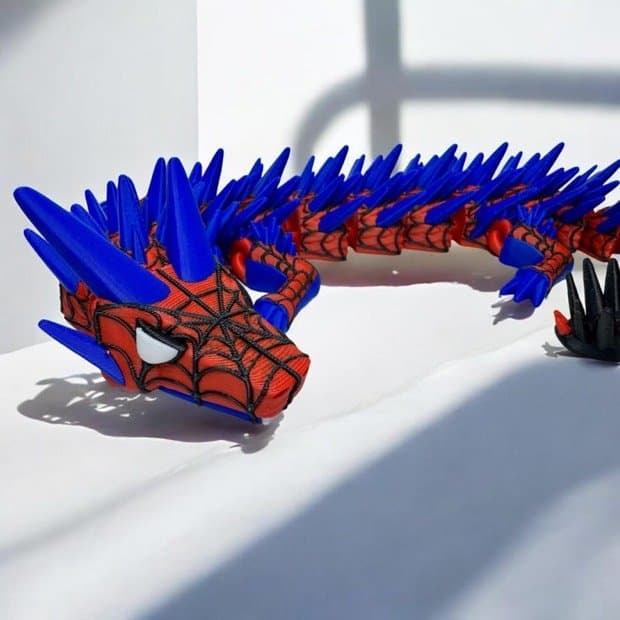 3D Printed Spider Dragon Fidget Toy, Superhero Desk Decor