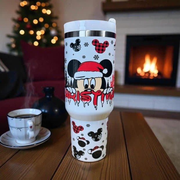 Christmas Cartoon Mouse 40oz Quencher Dupe Theme Park Cartoon Tumbler Magic Theme Park Cute Characters Christmas Gift For Theme Park Lover