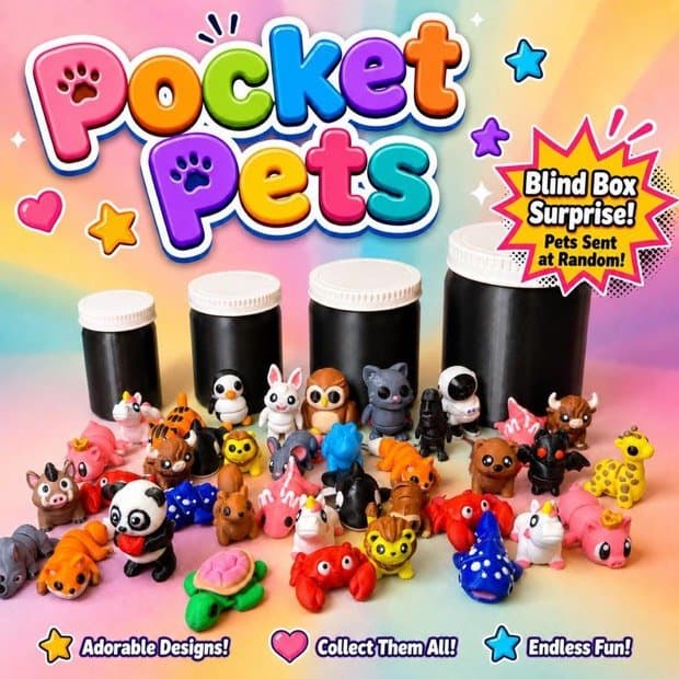 Pocket Pets Blind Box Surprise Mini Animals Collectible Toy Assortment Birthday Goodie Bags Teacher Rewards Treasure Box 3D Printed